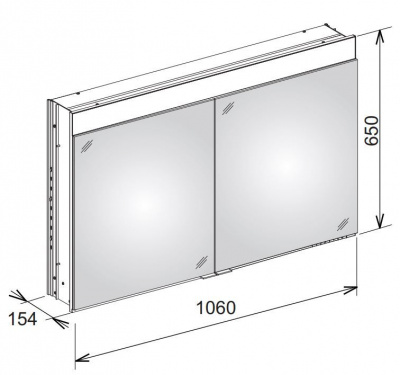 Keuco Edition 400 Зеркальный шкаф для встраиваемого монтажа 21512 106х65